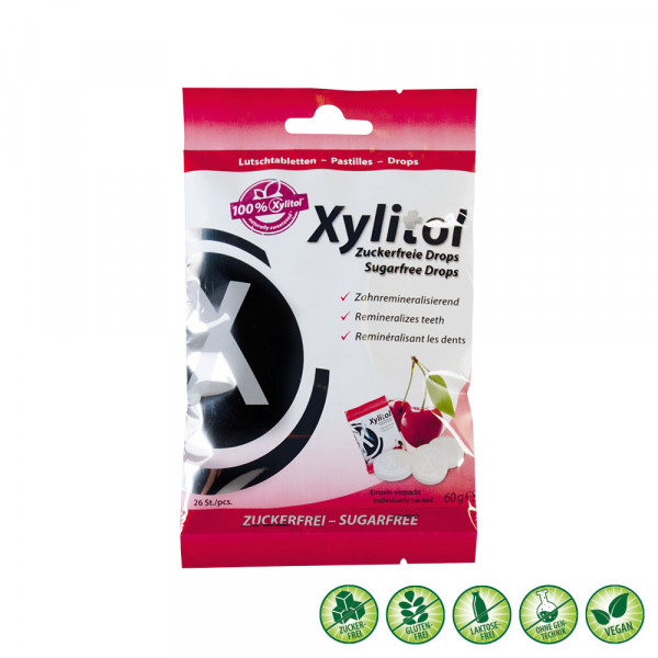 Abbildung für MIRADENT Xylitol Drops zuckerfrei Cherry