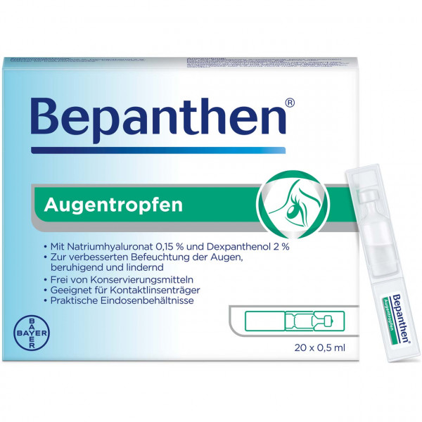 Abbildung für BEPANTHEN Augentropfen hilft bei trockenen, geröteten, juckenden oder brennenden Augen