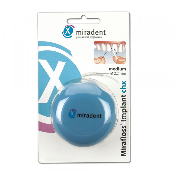 Abbildung für MIRADENT Zahnseide Mirafloss Implant CHX medium