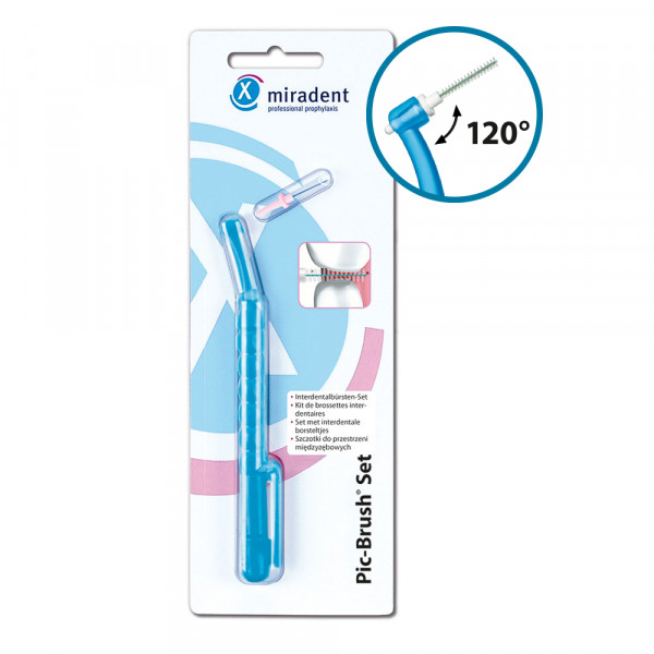 Abbildung für MIRADENT Interd.Pic-Brush Set 1Halt+1Bü.tran.blau