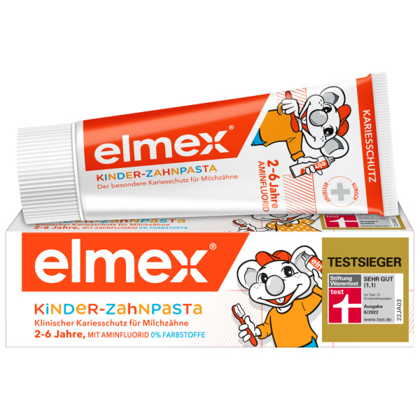 Abbildung für elmex Kinder-Zahnpasta zum Schutz der Milchzähne gegen Karies