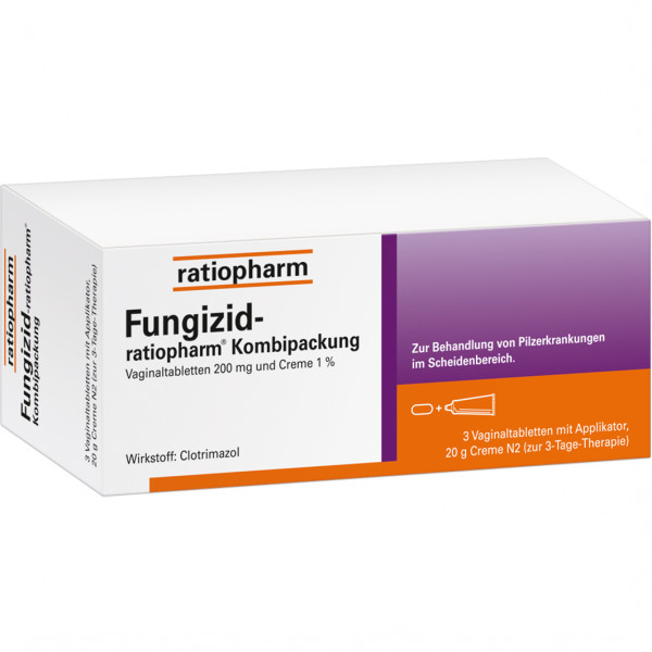 Abbildung für FUNGIZID-ratiopharm 3 Vaginaltabletten + 20g Creme zur Behandlung von Pilzerkrankungen im Scheidenbereich