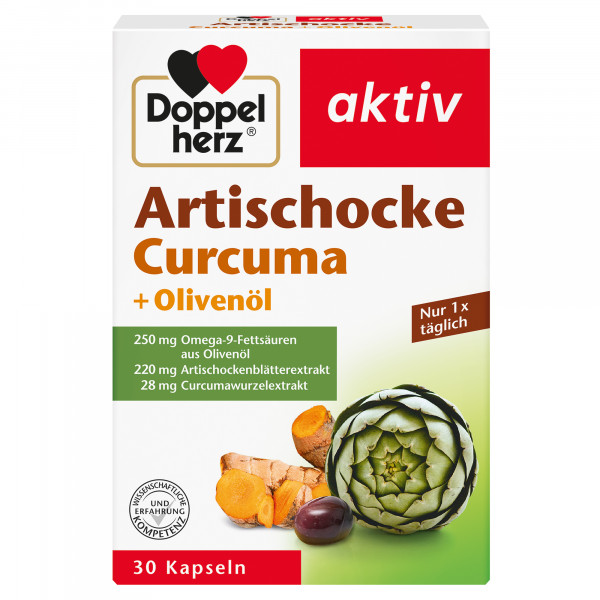 Abbildung für DOPPELHERZ Artischocke+Olivenöl+Curcuma Kapseln