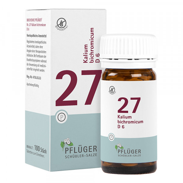Abbildung für BIOCHEMIE Pflüger 27 Kalium bichromicum D 6 Tabl.