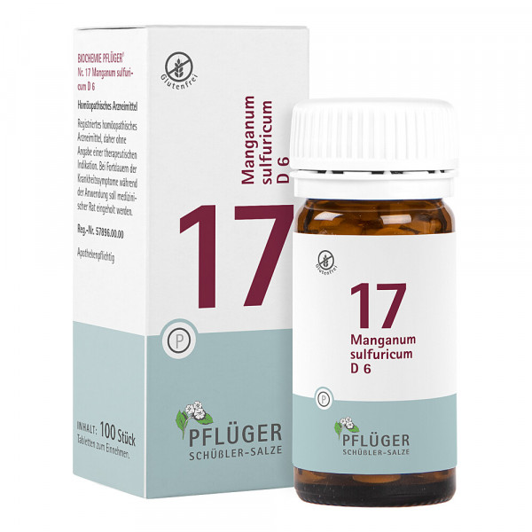Abbildung für BIOCHEMIE Pflüger 17 Manganum sulfuricum D 6 Tabl.