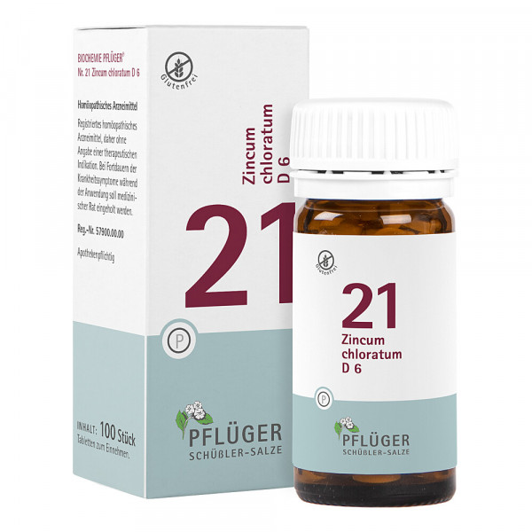 Abbildung für BIOCHEMIE Pflüger 21 Zincum chloratum D 6 Tabl.