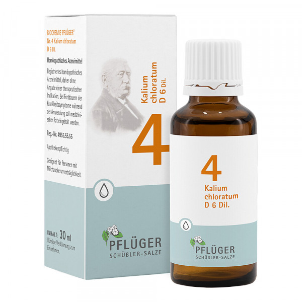 Abbildung für BIOCHEMIE Pflüger 4 Kalium chloratum D 6 Tropfen