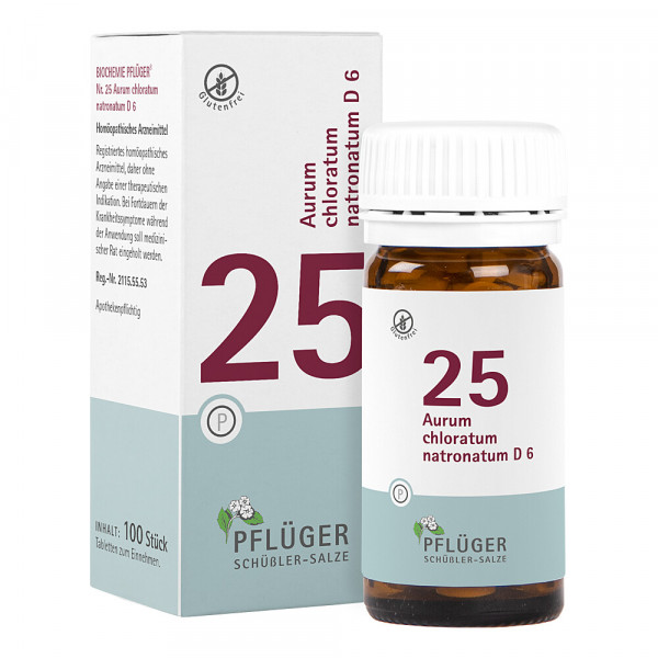 Abbildung für BIOCHEMIE Pflüger 25 Aurum chlorat.natron.D 6 Tabletten