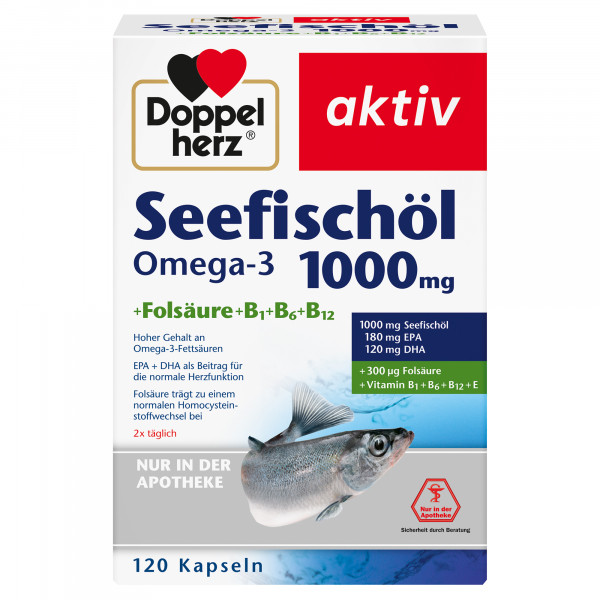 Abbildung für DOPPELHERZ Seefischöl Omega-3 1.000 mg+Fols.Kaps.