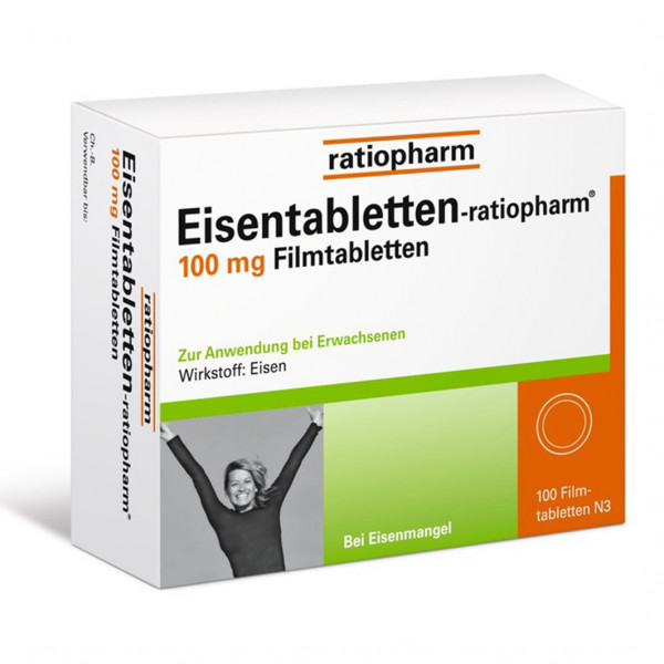Abbildung für EISENTABLETTEN-ratiopharm 100 mg Filmtabletten