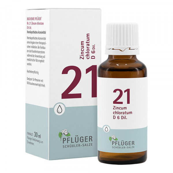 Abbildung für BIOCHEMIE Pflüger 21 Zincum chloratum D 6 Tropfen
