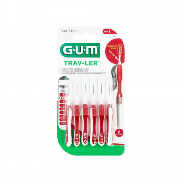 Abbildung für GUM TRAV-LER 0,8mm Kerze rot Interdental+6Kappen