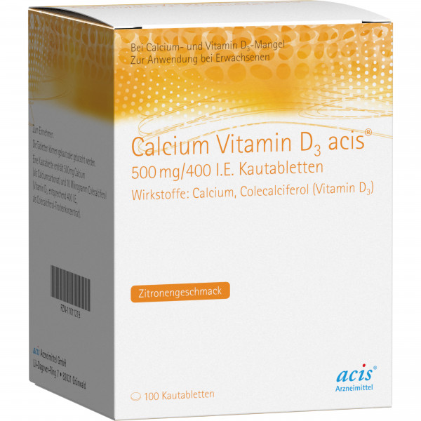 Abbildung für CALCIUM VITAMIN D3 acis 500 mg/400 I.E. Kautabl.