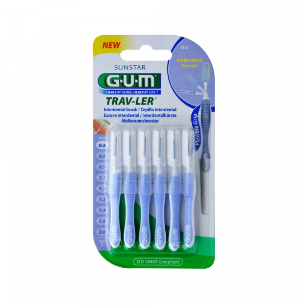 Abbildung für GUM TRAV-LER 0,6mm Kerze hellblau Interdentalbür.