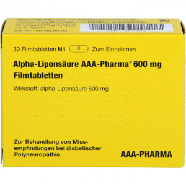 Abbildung für ALPHA LIPONSÄURE AAA- Pharma 600 mg Filmtabletten