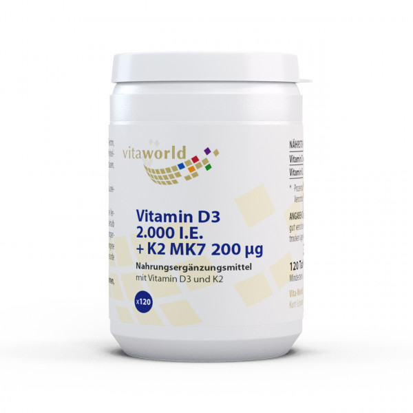 Abbildung für VITAMIN D3+K2 2.000 I.E./200 μg Tabletten