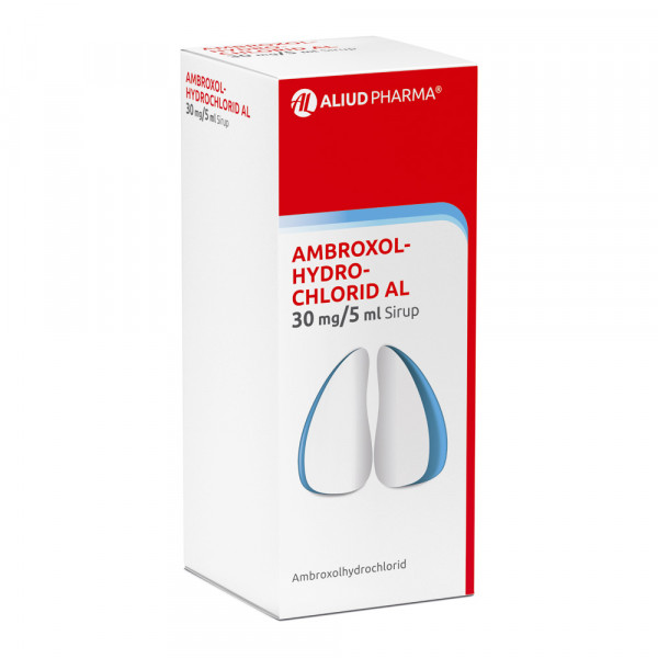 Abbildung für Ambroxolhydrochlorid AL 30 mg / 5 ml Sirup zur Erleichterung des Abhustens bei erkältungsbedingter Bronchitis (Schleimlöser)