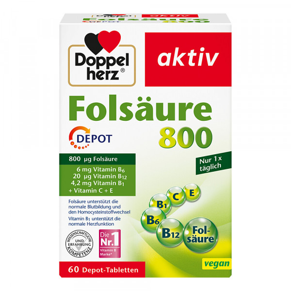 Abbildung für DOPPELHERZ Folsäure 800 Depot Tabletten