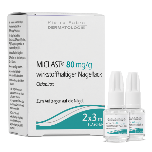 Abbildung für MICLAST® 80 mg/g wirkstoffhaltiger Nagellack gegen Nagelpilz 2x3ml