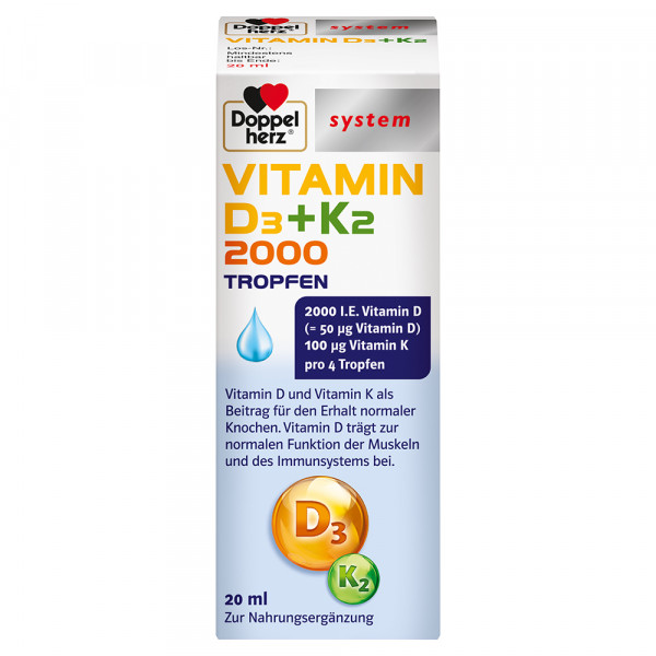 Abbildung für DOPPELHERZ Vitamin D3 2000+K2 Tropfen