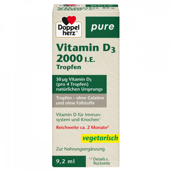 Abbildung für DOPPELHERZ Vitamin D3 2000 I.E. pure Tropfen