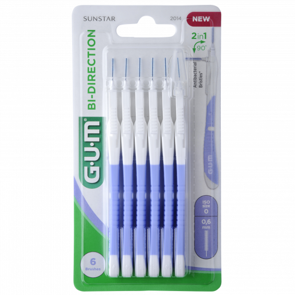 Abbildung für GUM Bi-Direction Interdentalb.0,6 mm hellblau
