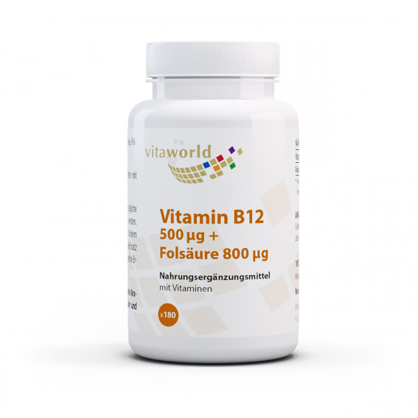 Abbildung für VITAMIN B12 500 μg+Folsäure 800 μg Tabletten