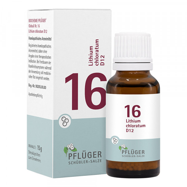 Abbildung für BIOCHEMIE Pflüger 16 Lithium chloratum D 12 Glob.