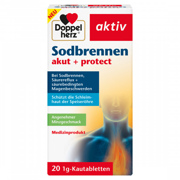 Abbildung für DOPPELHERZ Sodbrennen akut+protect Kautabletten