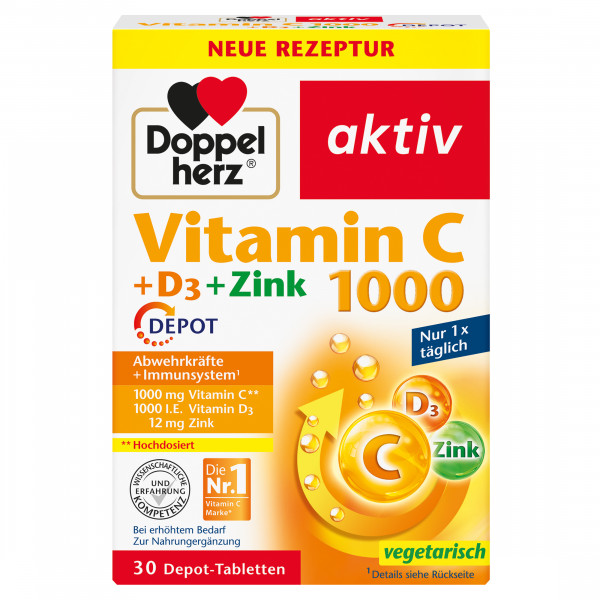 Abbildung für Doppelherz aktiv Vitamin C 1000 + D3 + Zink