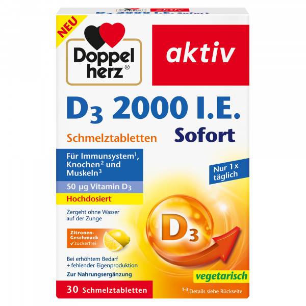 Abbildung für DOPPELHERZ D3 2000 I.E. Sofort Schmelztabletten