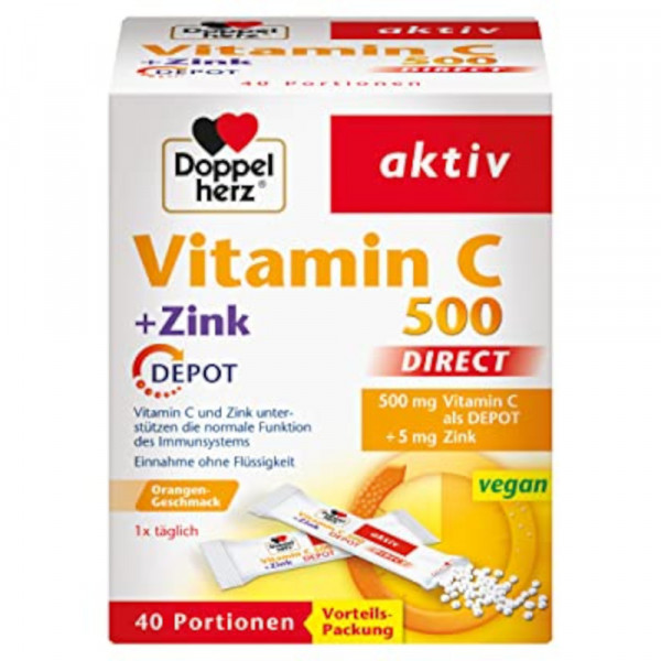 Abbildung für DOPPELHERZ Vitamin C 500+Zink+D3 Depot DIRECT Pel.