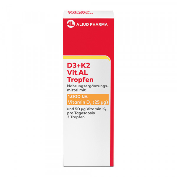 Abbildung für D3 + K2  Vit AL 1000 I.E. / 50 µg Tropfen: ein starkes Duo für die Knochen