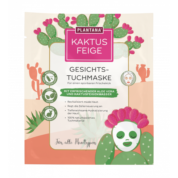 Abbildung für PLANTANA Kaktusfeige Gesichtstuchmaske m.Aloe Vera