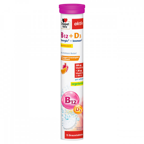 Abbildung für DOPPELHERZ Vitamin B12+D3 Brausetabletten