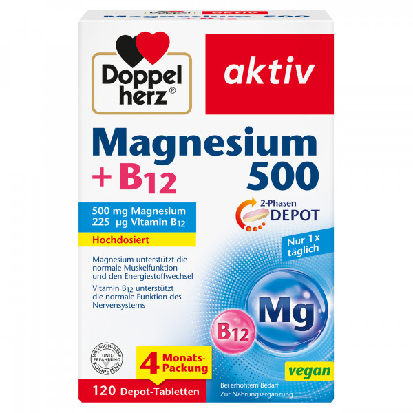 Abbildung für DOPPELHERZ Magnesium 500+B12 2-Phasen Depot Tabl.