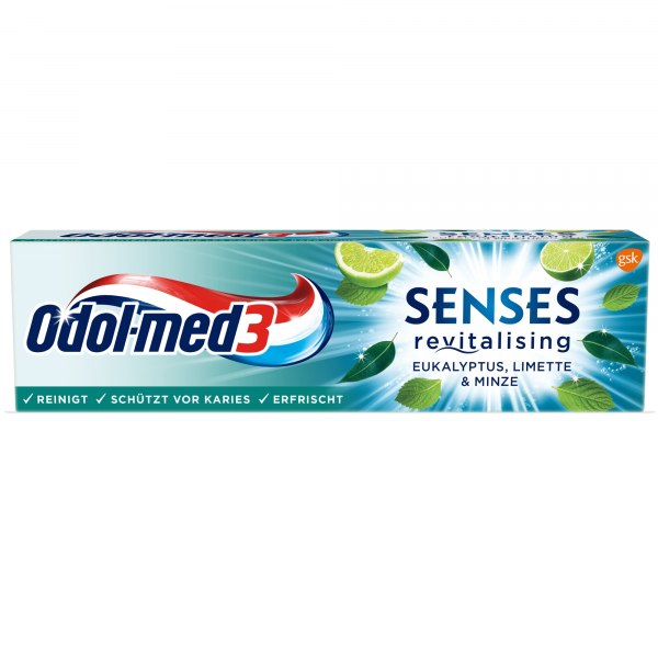Abbildung für Odol-med3 SENSES revitalising Eukalyptus, Limette & Minze, 75ml