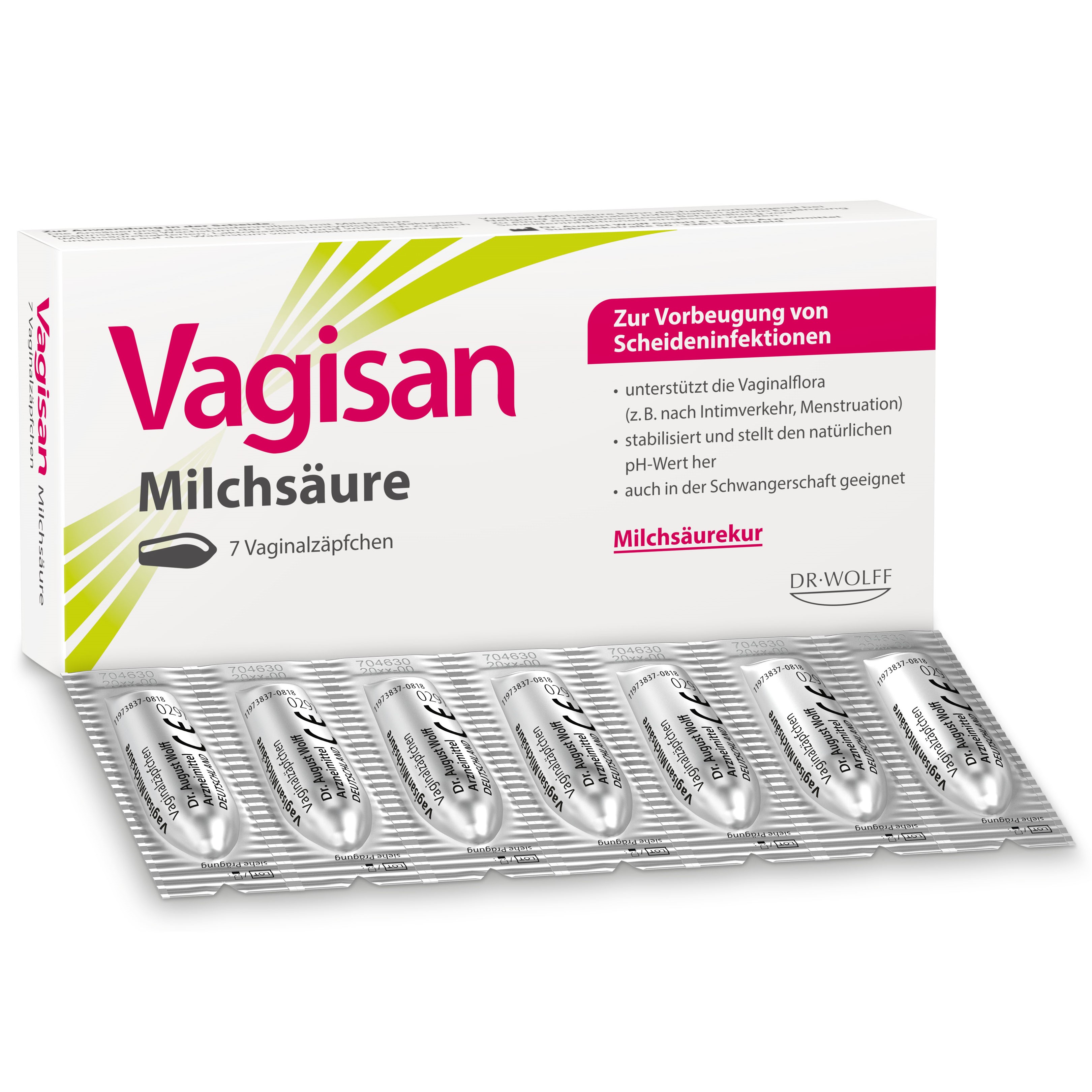 VAGISAN Milchsäure Vaginalzäpfchen Abbildung für VAGISAN Milchsäure Vaginalzäpfchen