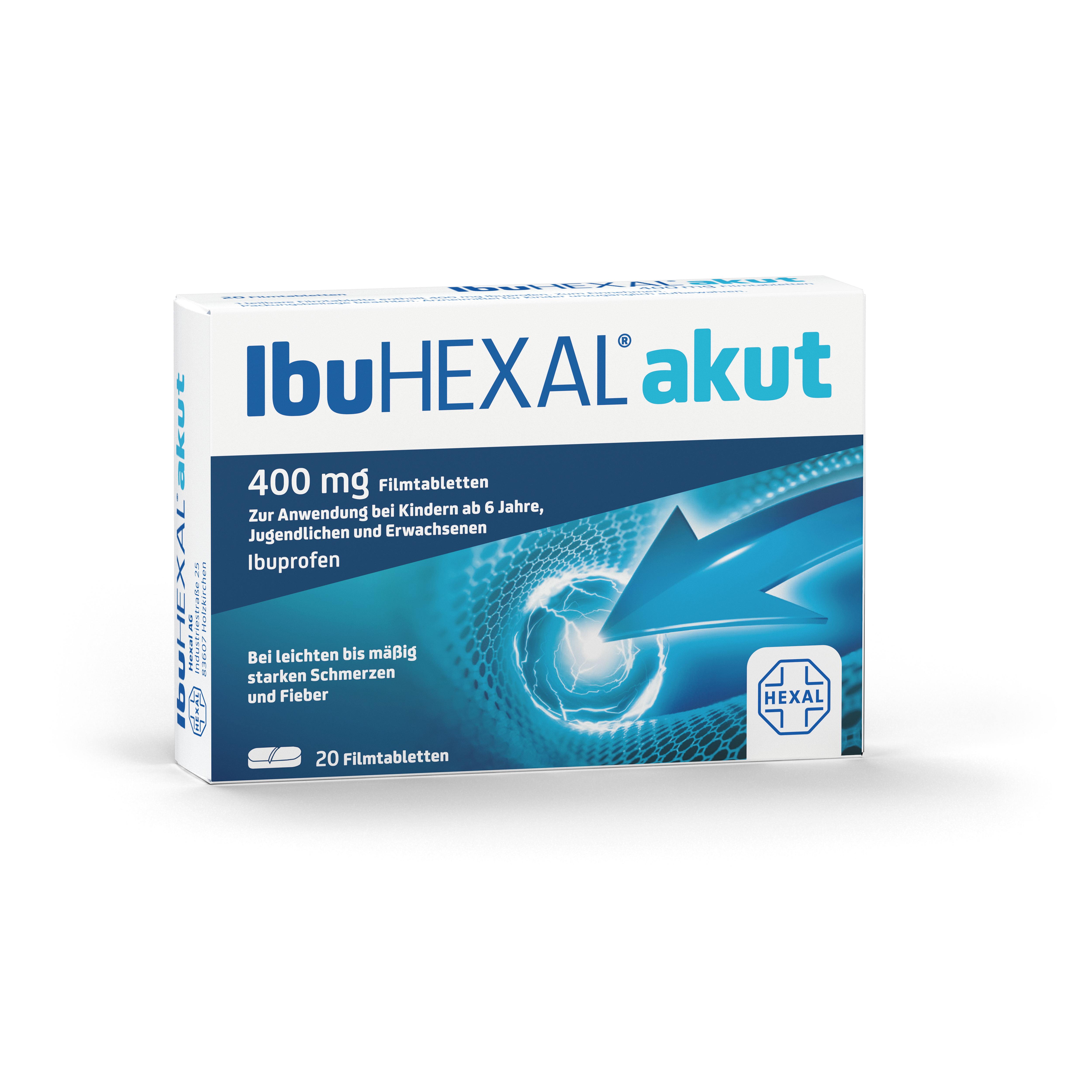 IBUHEXAL akut Ibuprofen 400 mg Filmtabletten Abbildung für IBUHEXAL akut Ibuprofen 400 mg Filmtabletten