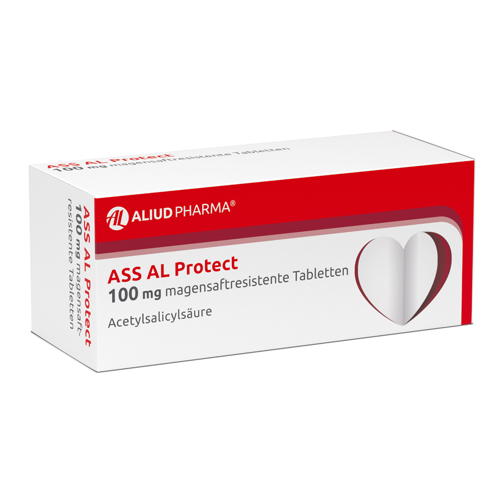 ASS AL Protect 100 mg magensaftresistente Tabletten bei erhöhtem Herzinfarkt- und Schlaganfallrisiko Abbildung für ASS AL Protect 100 mg magensaftresistente Tabletten bei erhöhtem Herzinfarkt- und Schlaganfallrisiko
