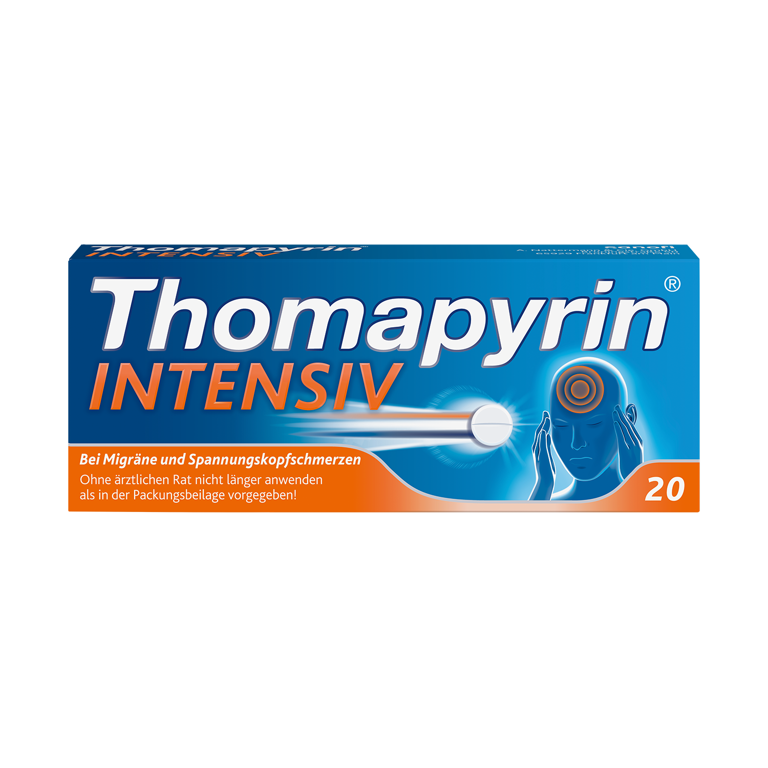 THOMAPYRIN INTENSIV Tabletten bei Migräne & Kopfschmerzen mit ASS, Paracetamol und Coffein Abbildung für THOMAPYRIN INTENSIV Tabletten bei Migräne & Kopfschmerzen mit ASS, Paracetamol und Coffein