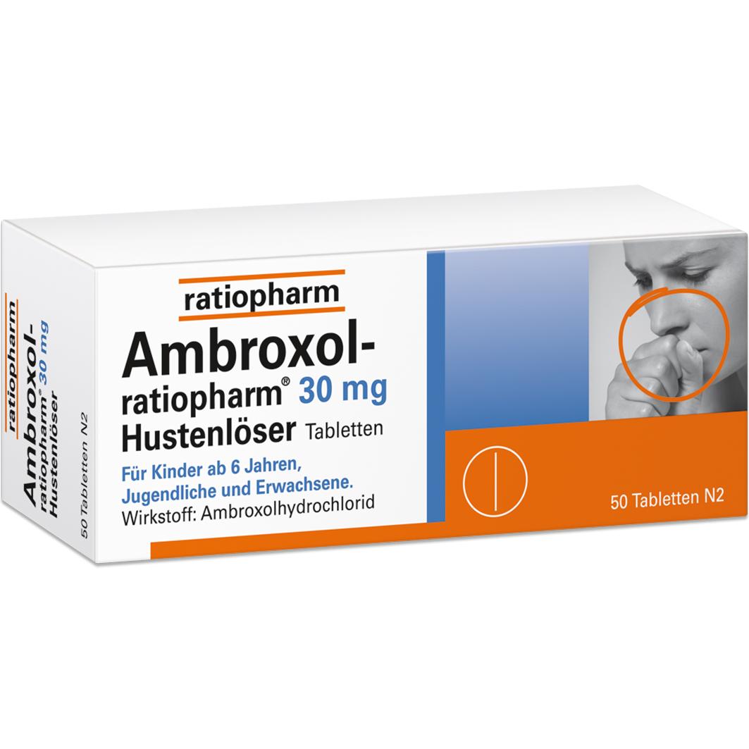 AMBROXOL-ratiopharm 30 mg Hustenlöser Tabletten Abbildung für AMBROXOL-ratiopharm 30 mg Hustenlöser Tabletten
