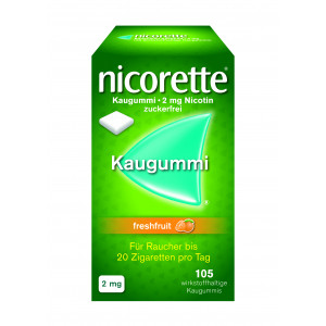 NICORETTE 2 mg freshfruit Kaugummi Abbildung für NICORETTE 2 mg freshfruit Kaugummi