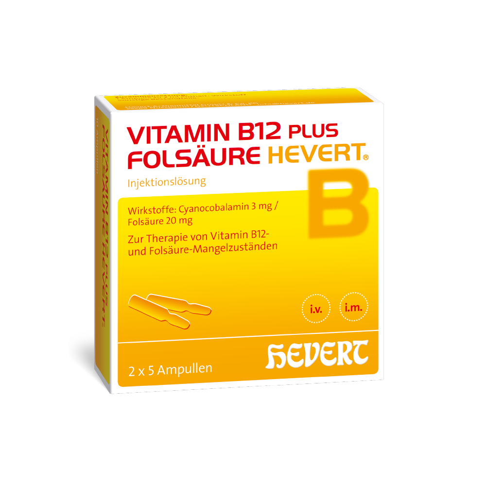 VITAMIN B12 PLUS Folsäure Hevert a 2 ml Ampullen Abbildung für VITAMIN B12 PLUS Folsäure Hevert a 2 ml Ampullen