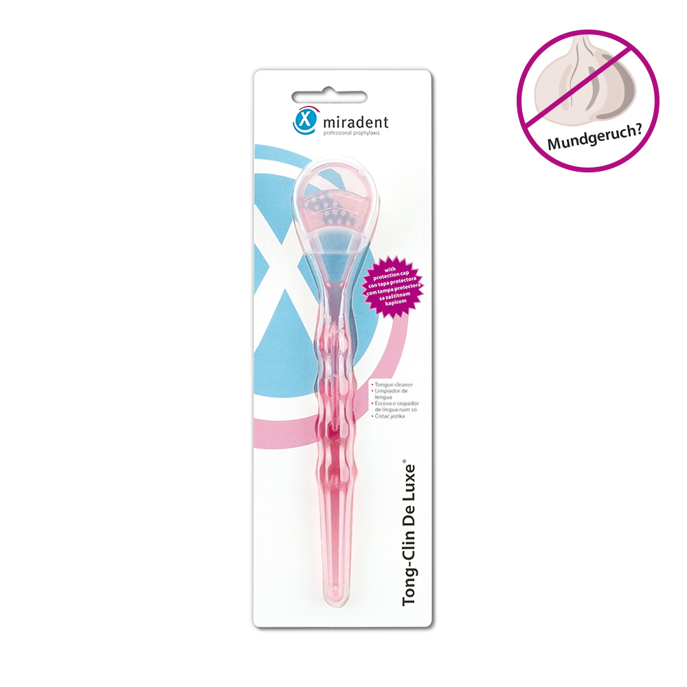 MIRADENT Zungenreiniger Tong-Clin de L.pink trans. Abbildung für MIRADENT Zungenreiniger Tong-Clin de L.pink trans.