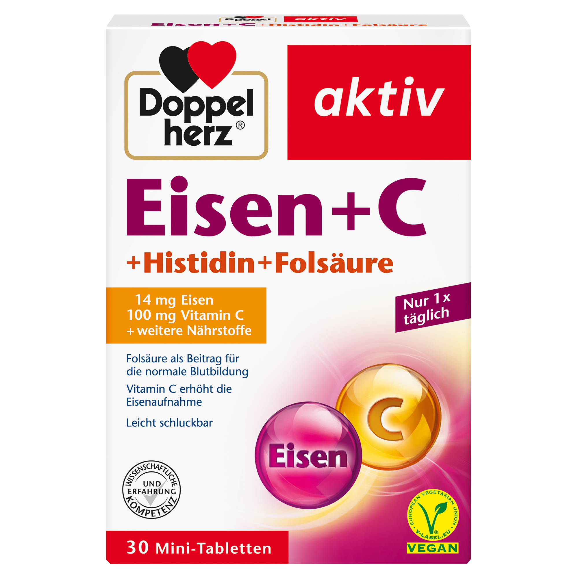 DOPPELHERZ Eisen+Vit.C+L-Histidin Tabletten Abbildung für DOPPELHERZ Eisen+Vit.C+L-Histidin Tabletten