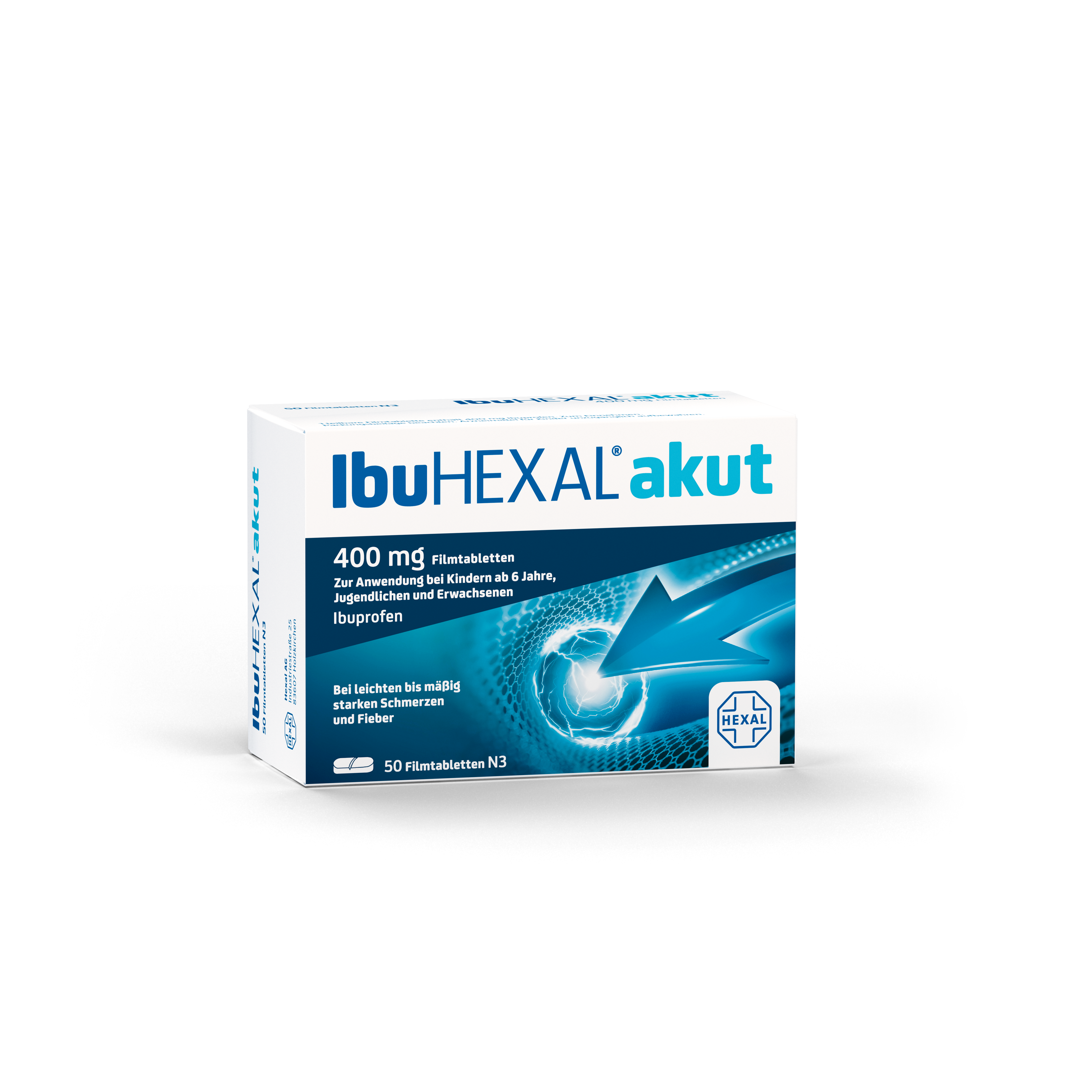 IBUHEXAL akut Ibuprofen 400 mg Filmtabletten Abbildung für IBUHEXAL akut Ibuprofen 400 mg Filmtabletten