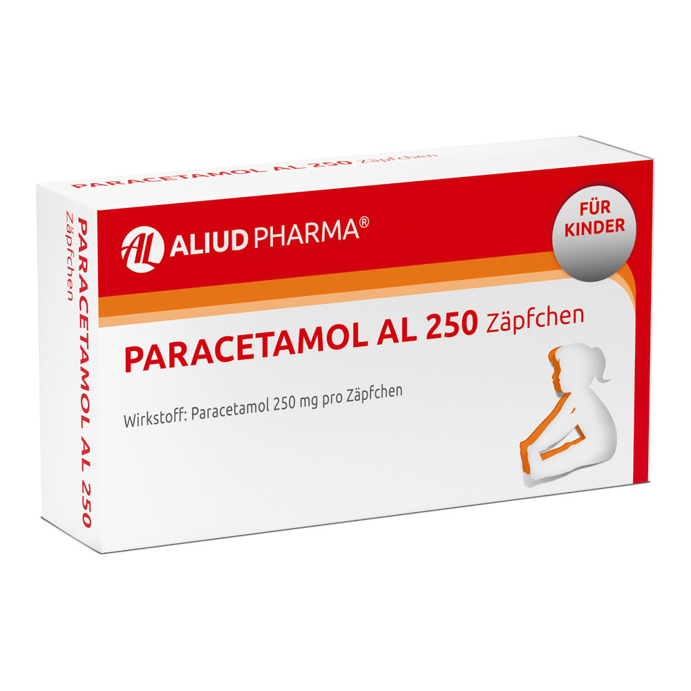 Paracetamol AL 250 Zäpfchen bei akuten Schmerzen und Fieber Abbildung für Paracetamol AL 250 Zäpfchen bei akuten Schmerzen und Fieber