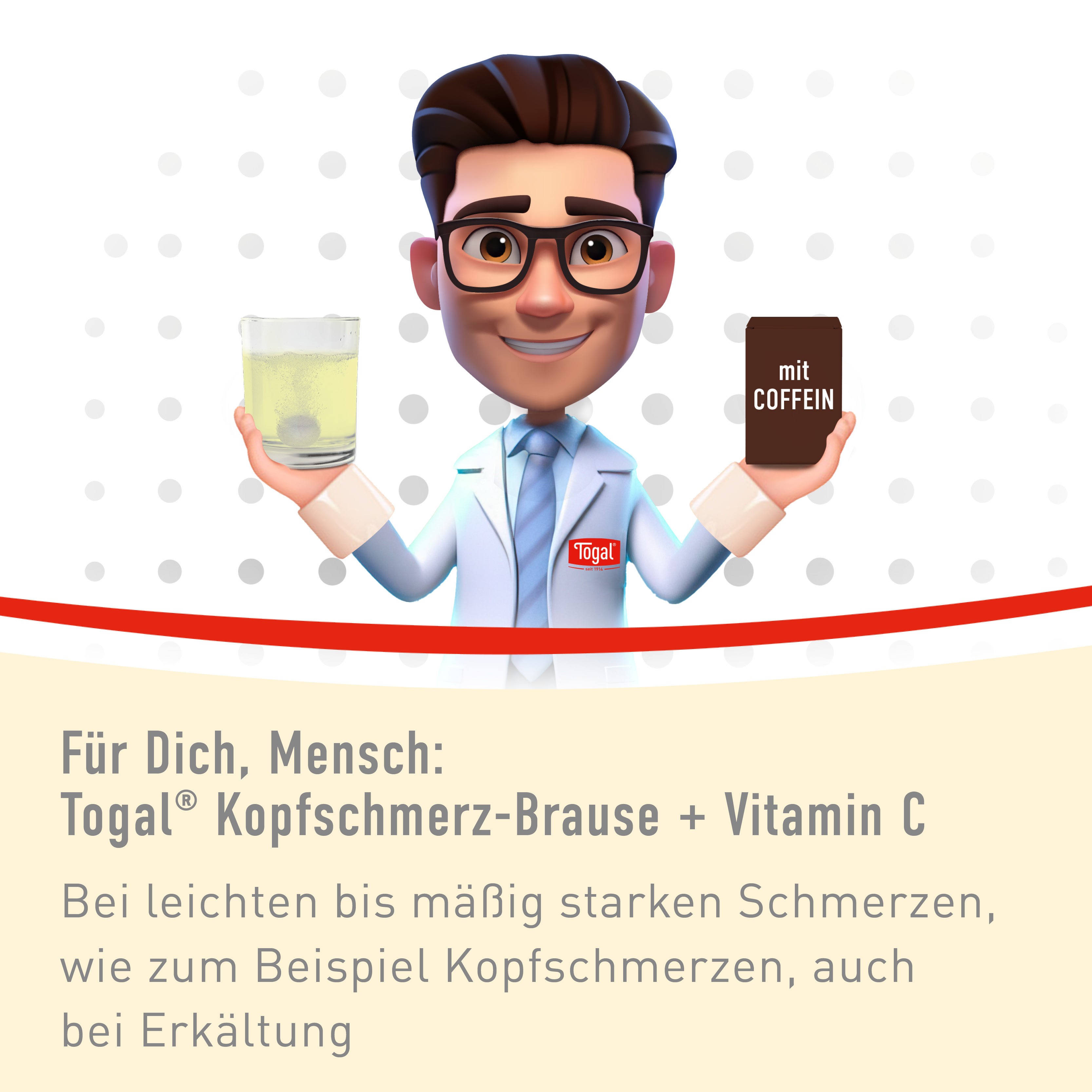 TOGAL Kopfschmerz-Brause + Vit.C Brausetabletten Abbildung für TOGAL Kopfschmerz-Brause + Vit.C Brausetabletten
