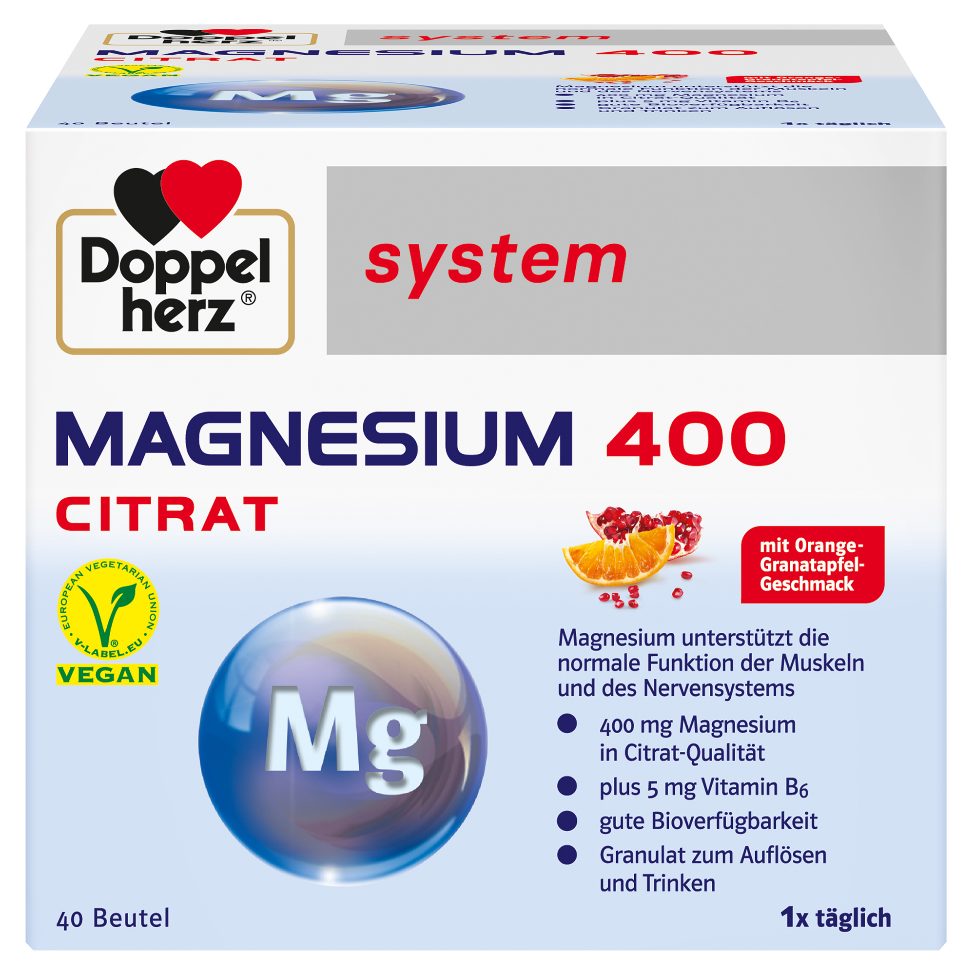 DOPPELHERZ Magnesium 400 Citrat system Granulat Abbildung für DOPPELHERZ Magnesium 400 Citrat system Granulat